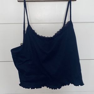 Blue cropped American Eagle, tank top large